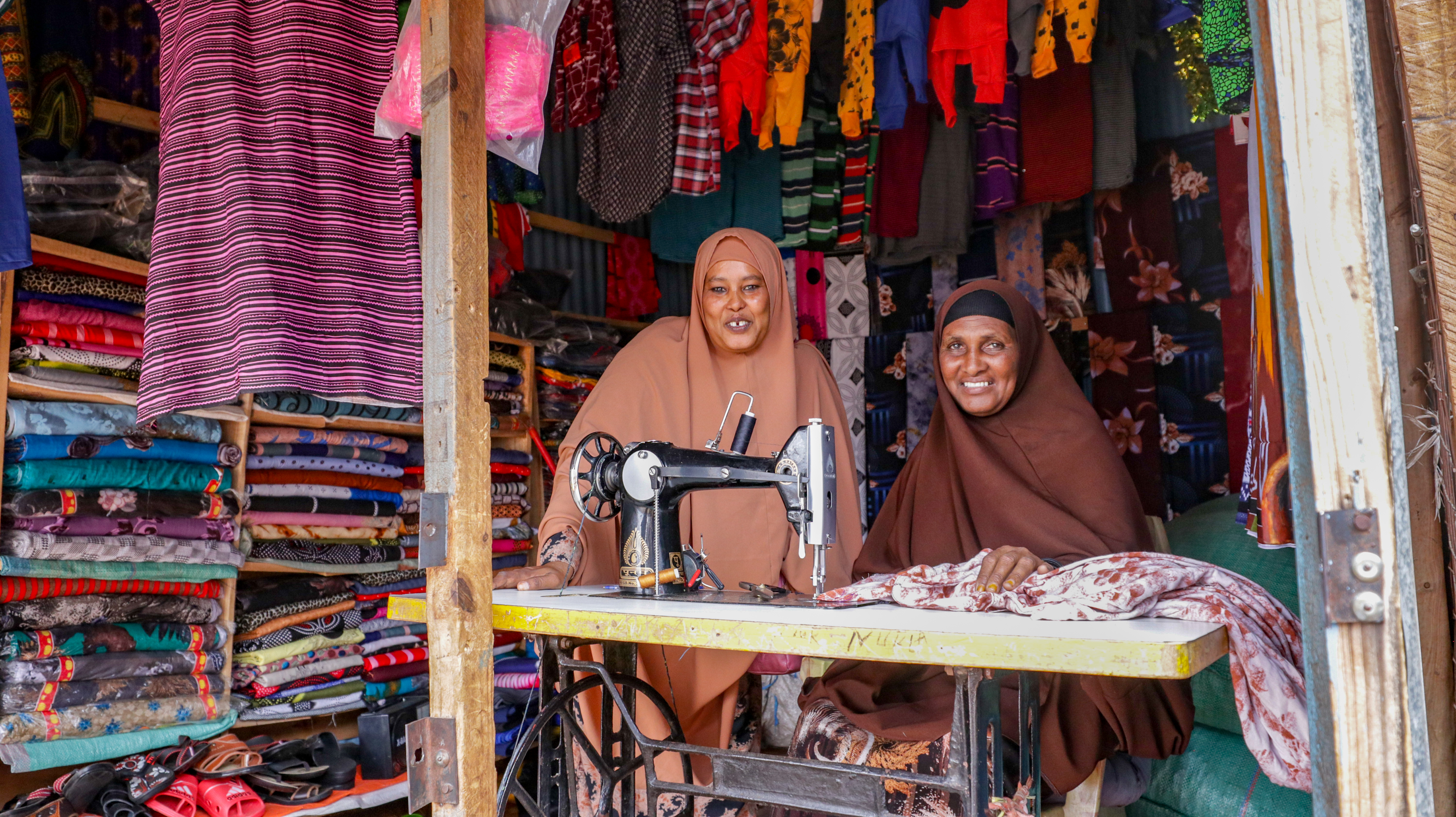 Elderly person with supplies